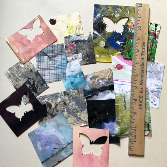 Junk Journal Pack 15+ Hand painted Pieces, Great for scrapbooking, college - Picture 4 of 12